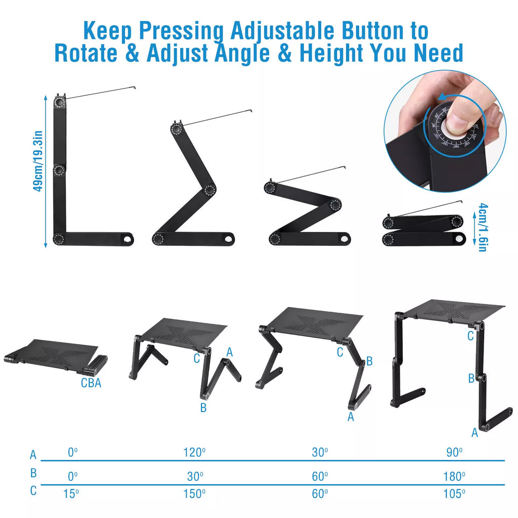 Adjustable Foldable Laptop Table Stand 360° Desk