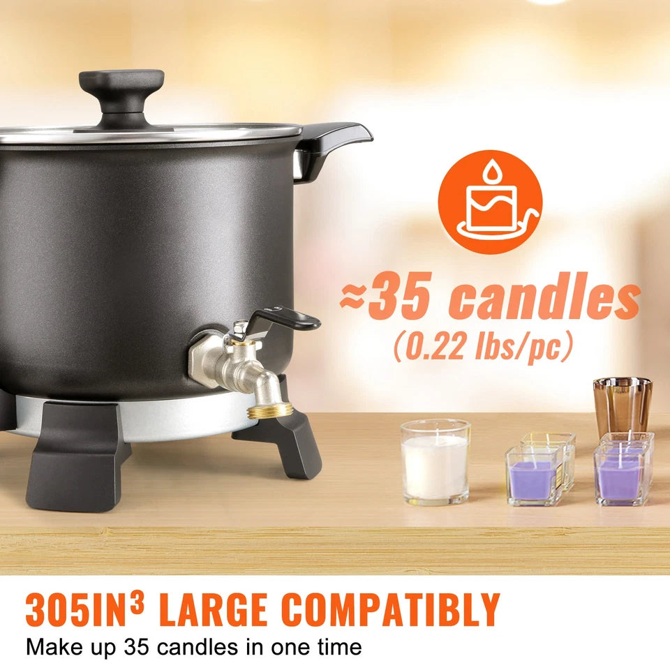 5L Electric Wax Melter Pot with Fast Heating and Candle Kit Tools