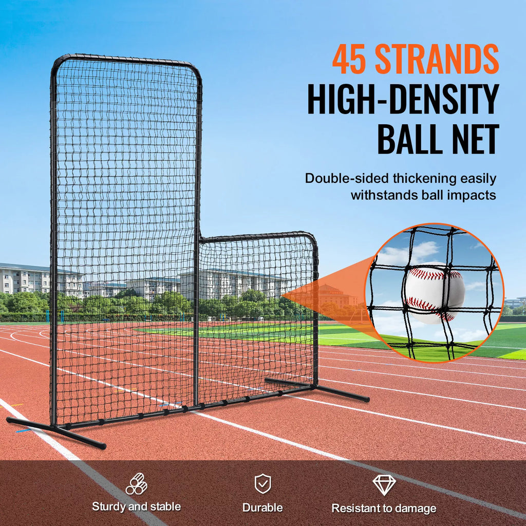 7x7ft L-Screen Baseball Softball Net with Steel Frame and Carry Bag