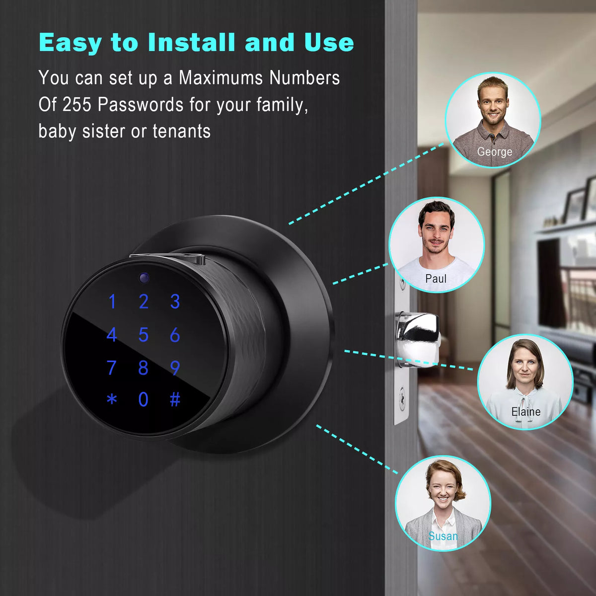 Smart Fingerprint Door Lock with Keypad App Control