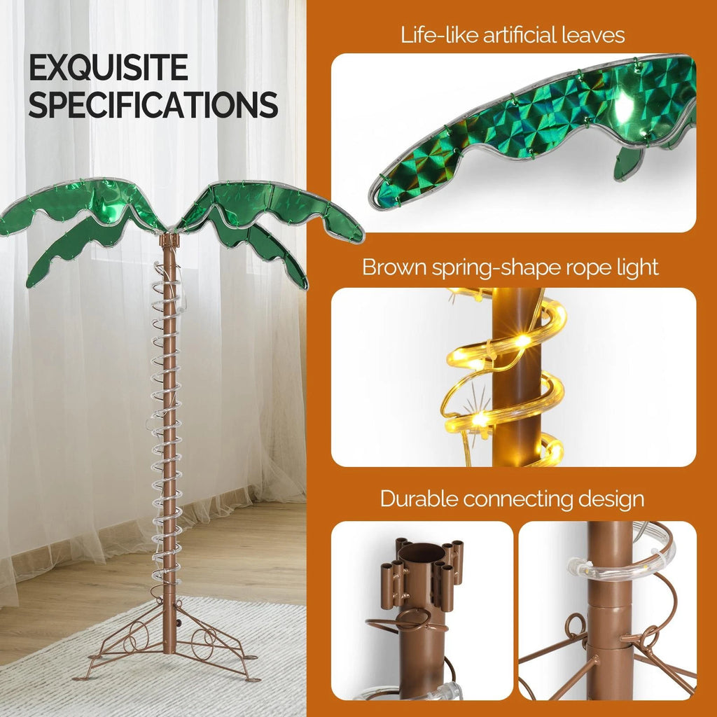 Tropical 4FT LED Coconut Tree for Outdoor Christmas and Patio Decoration
