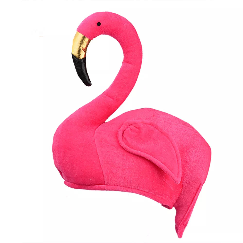 2pcs Pink Flamingo Hats Tropical Bird Costume Accessories