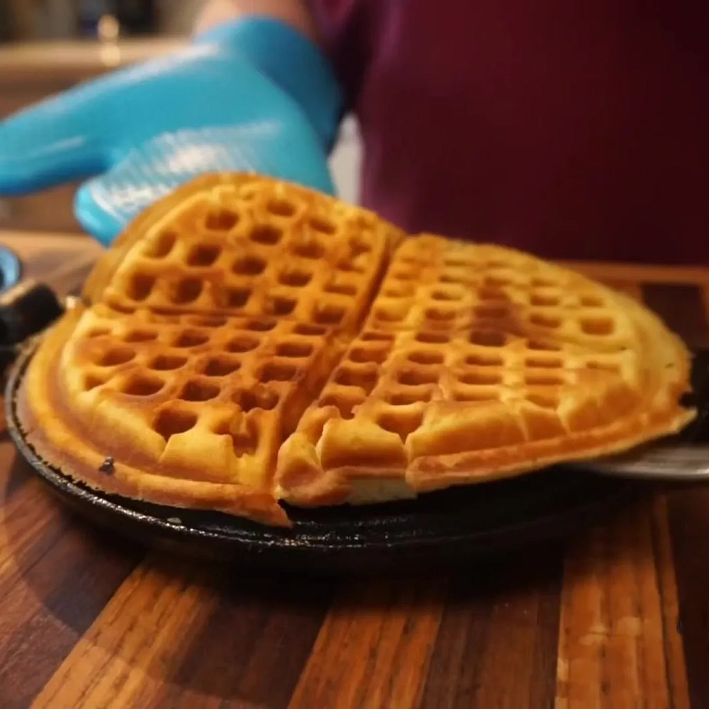 Pre-Seasoned Cast Iron Waffle Maker Stovetop 7" Waffles