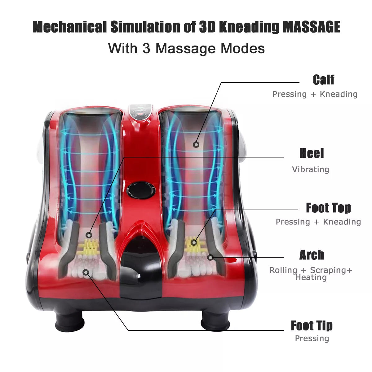 Shiatsu Foot and Calf Massager with Heat, Kneading, Rolling, & Vibration