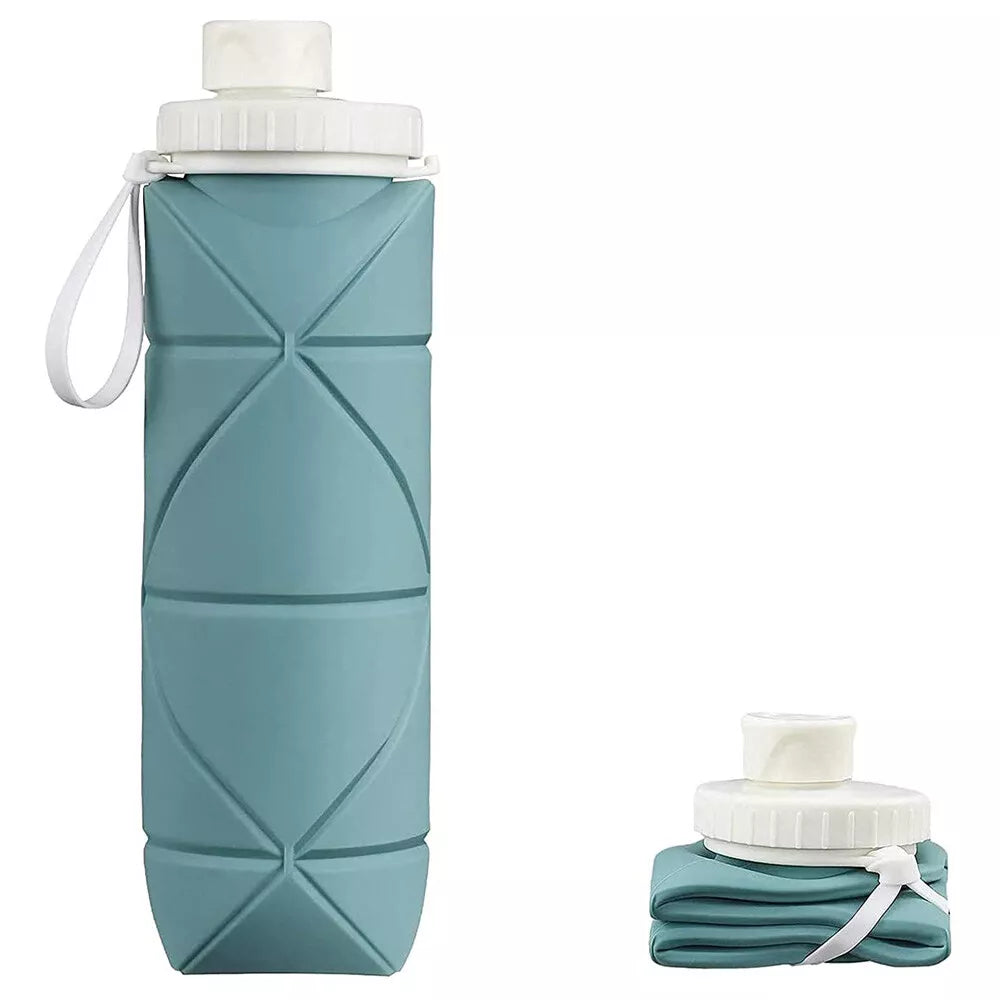 600ml Foldable Silicone Water Bottle Leak-Proof & BPA-Free