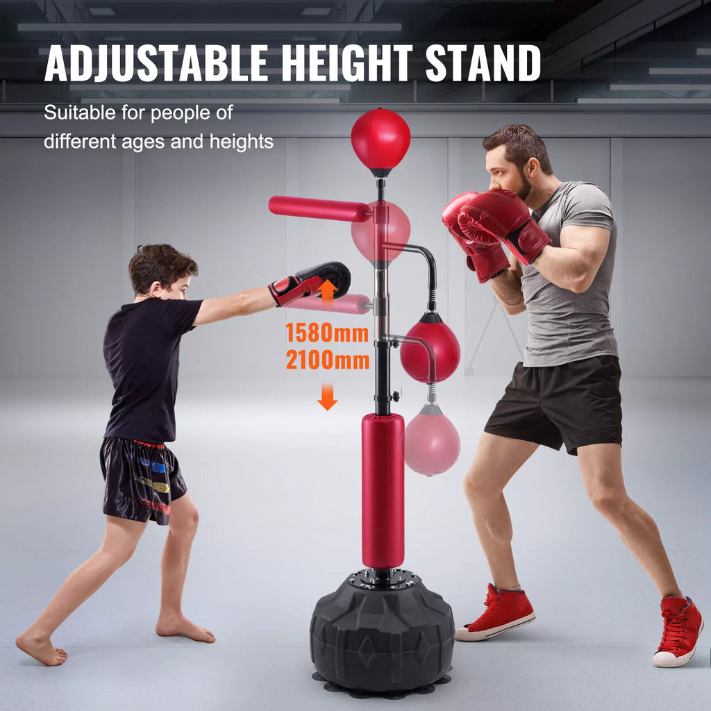 Freestanding 2-in-1 Punching Bag with Reflex Bar Home Boxing Gym