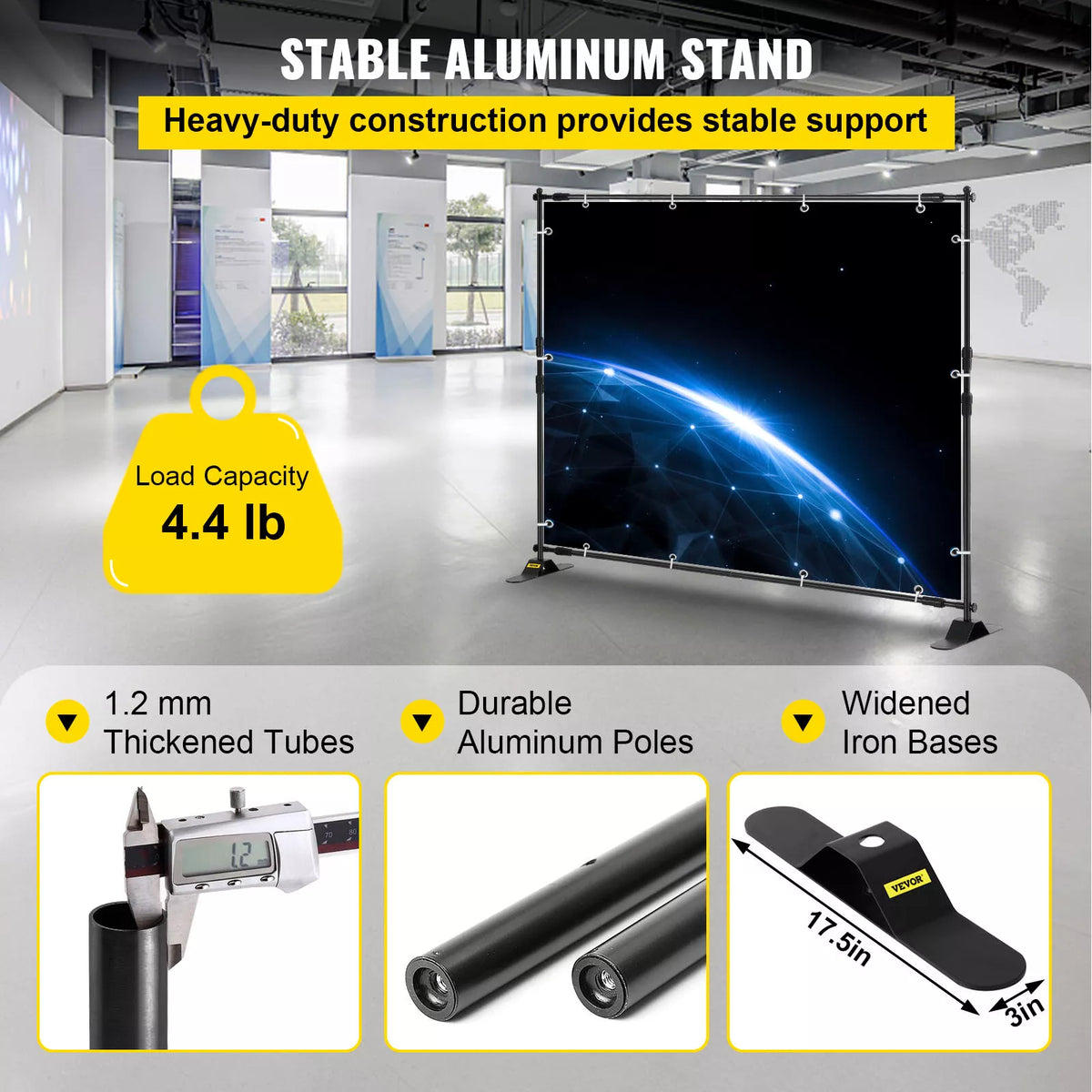 8x10 Ft Heavy-Duty Adjustable Banner Stand Events and Backdrops