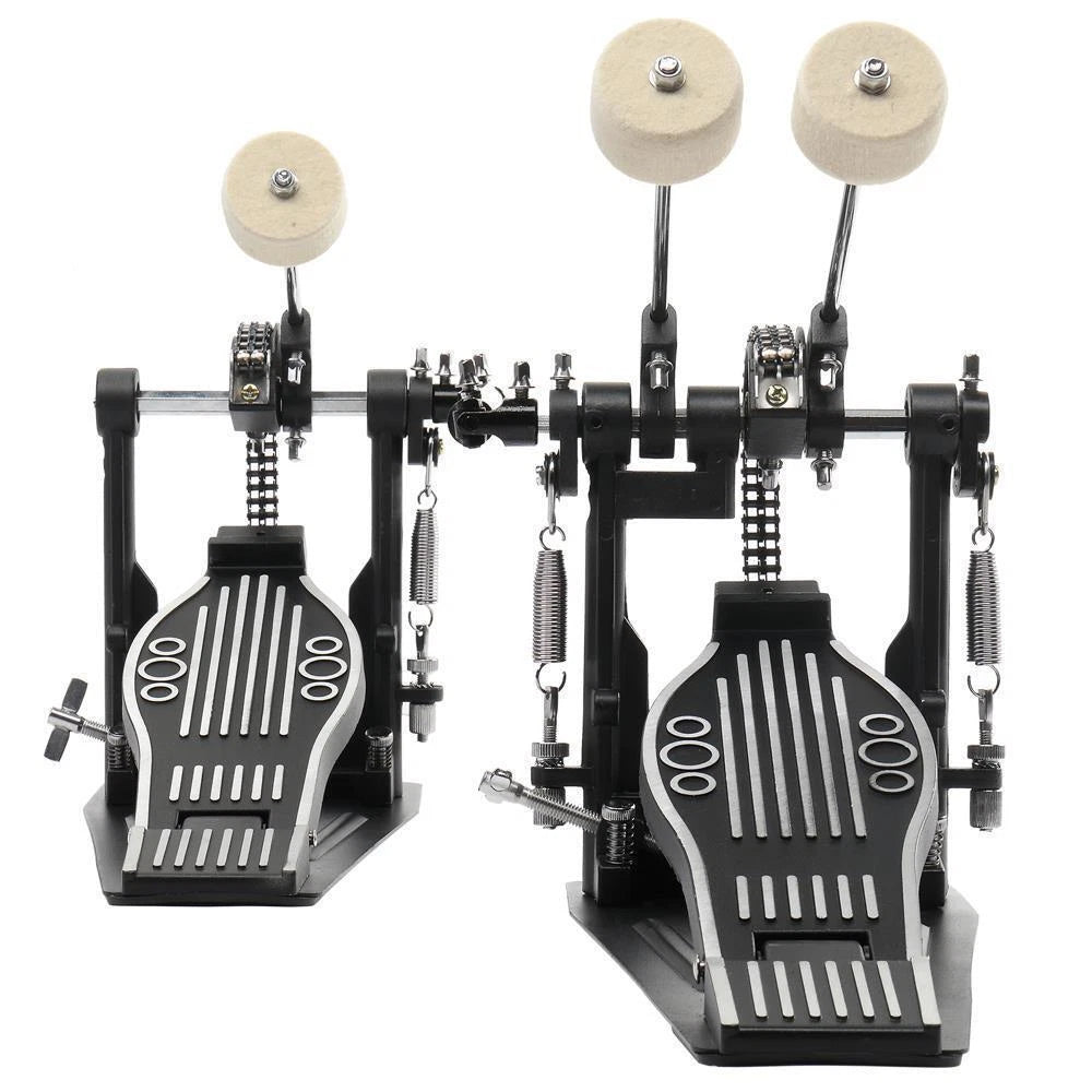 Heavy Duty Double Kick Drum Pedal Dual Chain Bass Foot Percussion