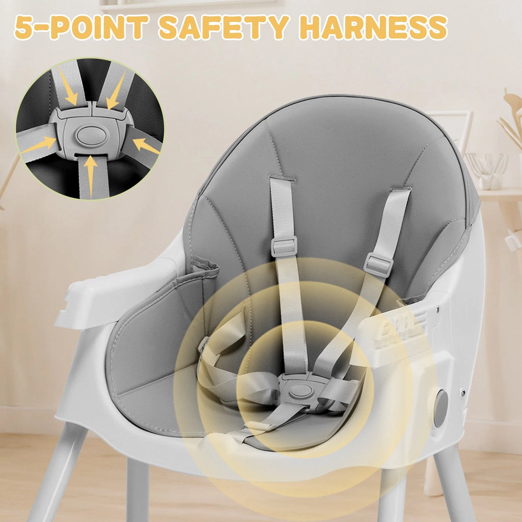 6-in-1 Convertible Baby High Chair with Tray Rocking Seat for Toddlers
