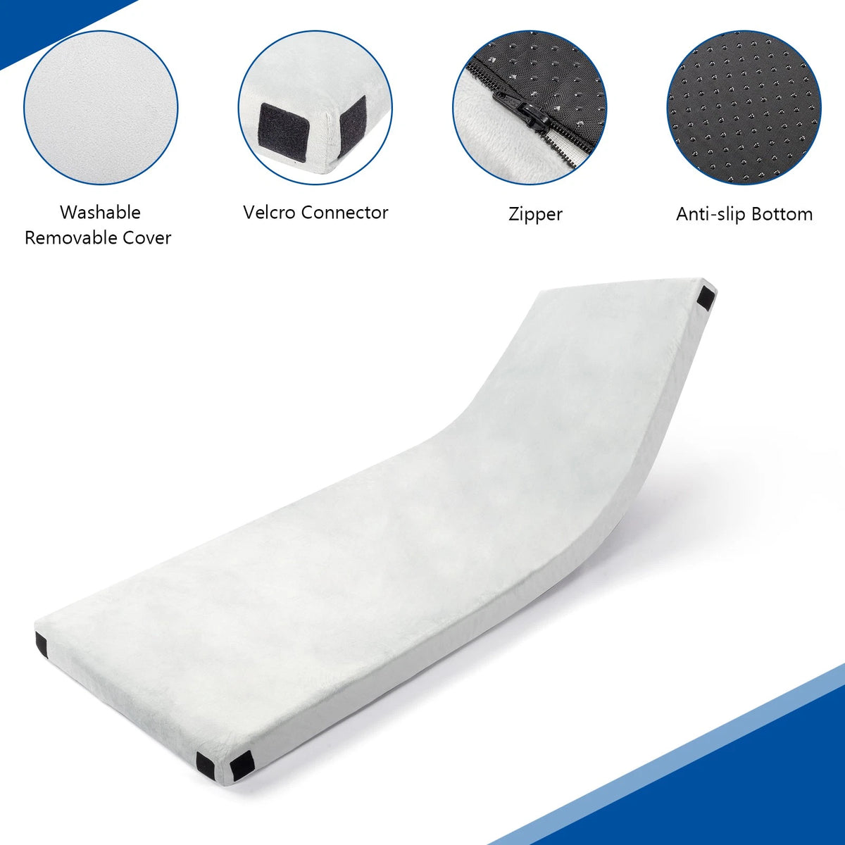75in Memory Foam Camping Pad with Roll Up Design and Carrying Bag