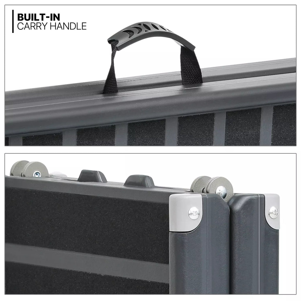 Foldable Dog Ramp with Steel Frame and Anti-Slip Surface for SUVs