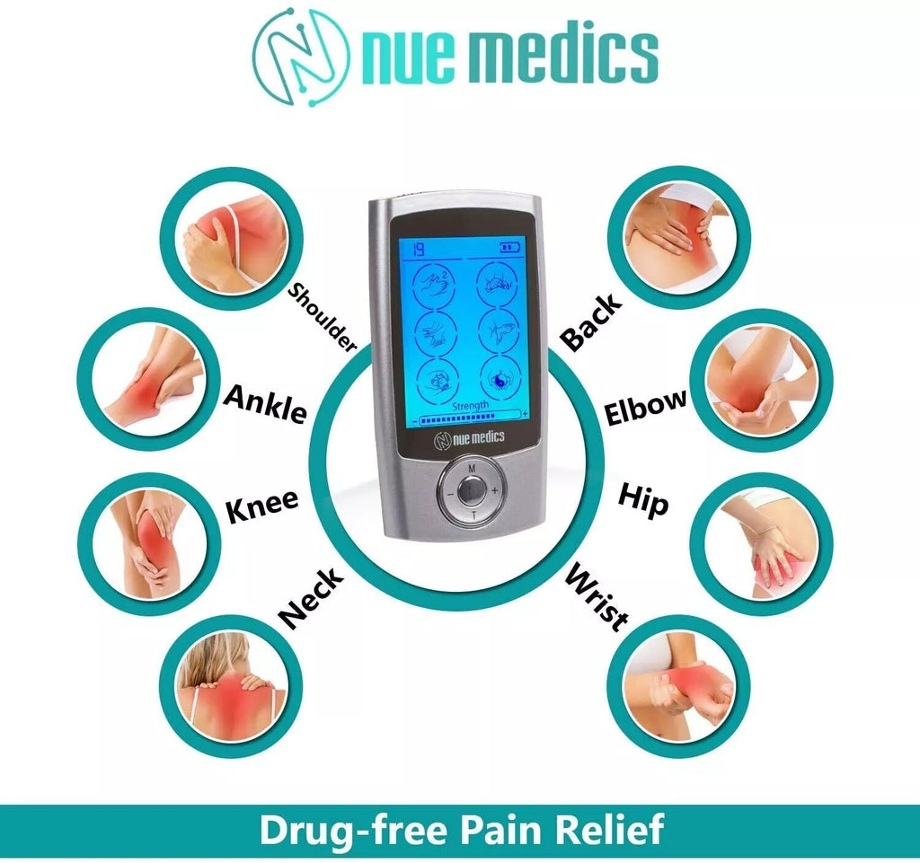 Portable TENS Unit Massager 24 Modes Rechargeable Pain Relief Device