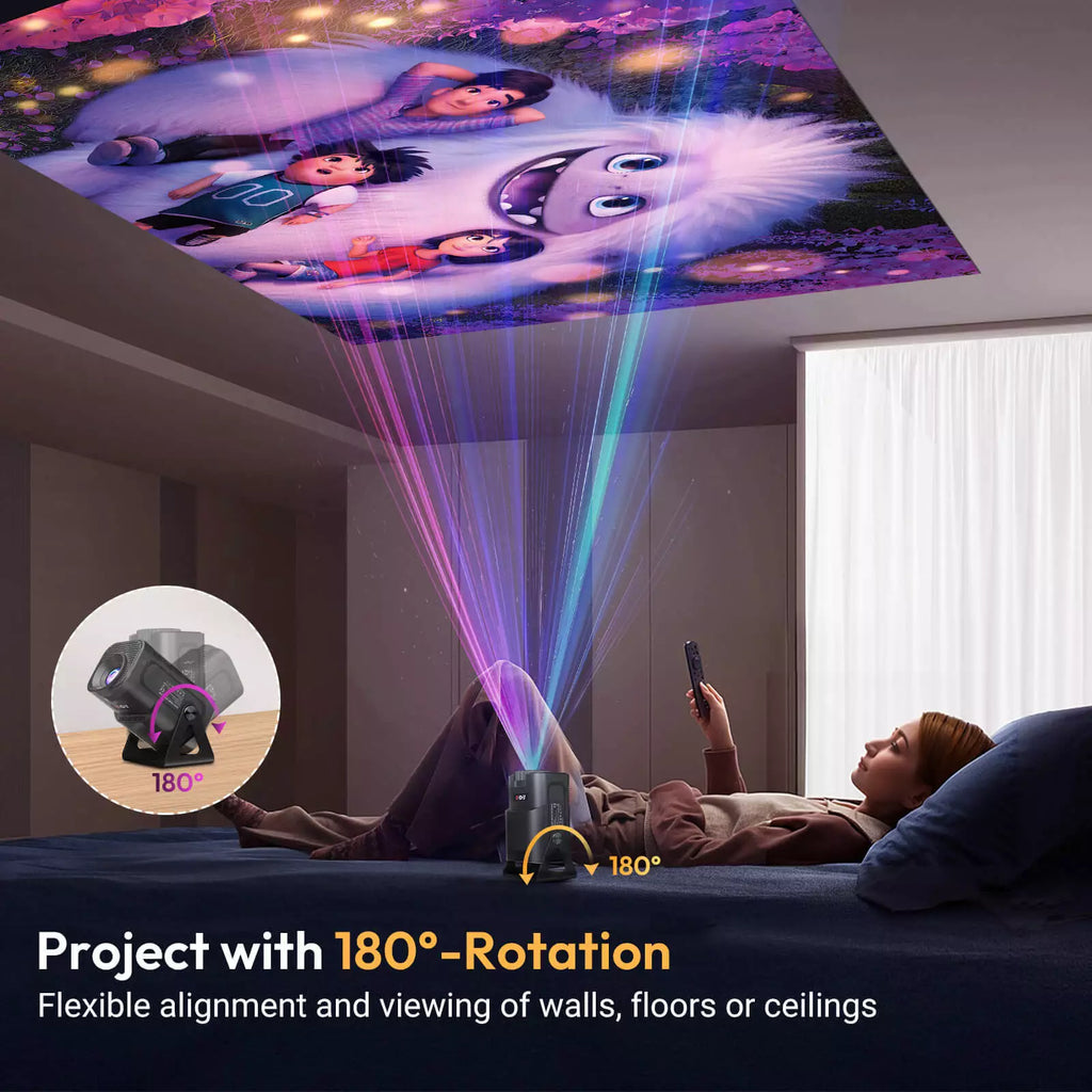 4K Mini Projector 5G WiFi Bluetooth 12000 Lumens & Tripod