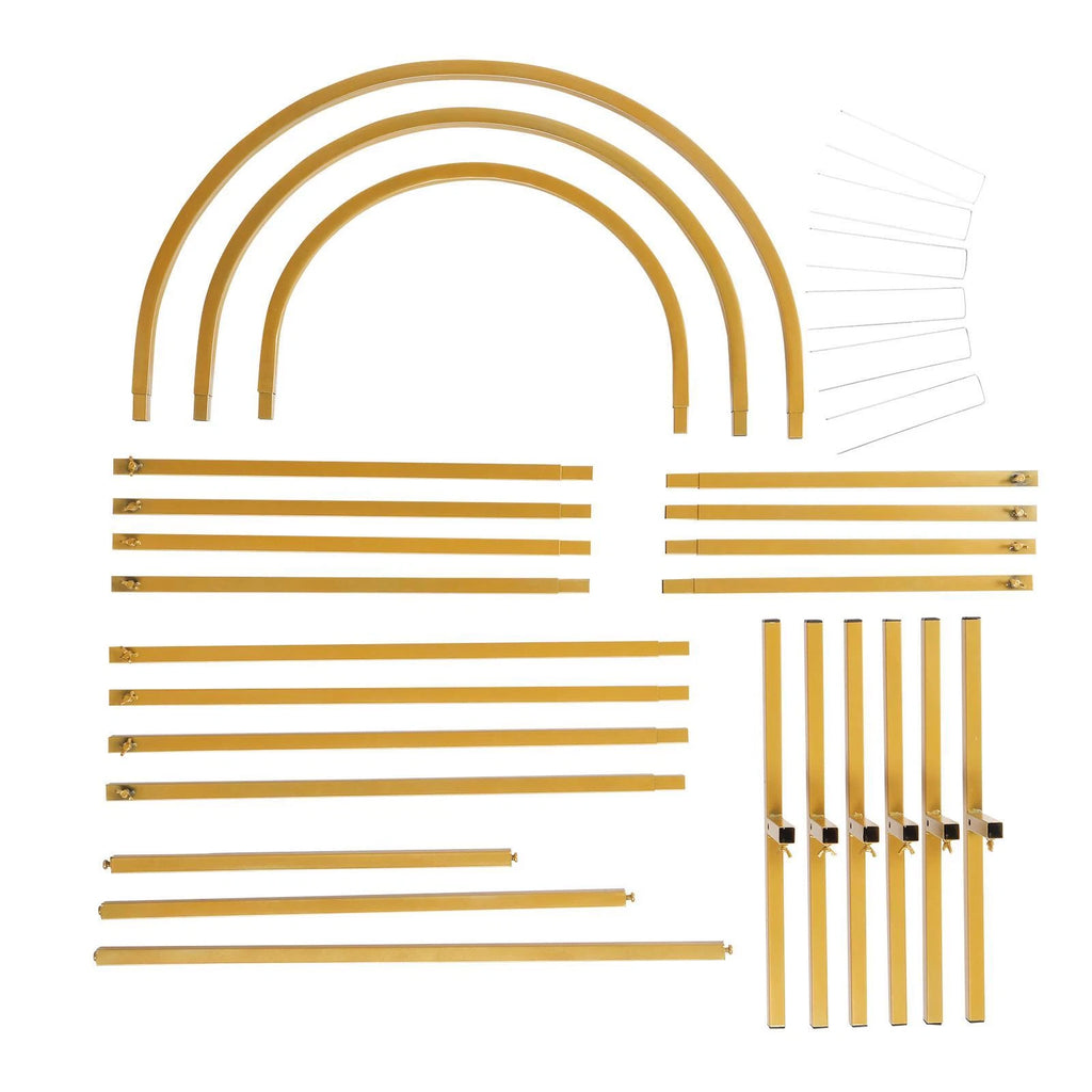 Gold Metal Wedding Arch Backdrop Stand Set of 3 Frames for Events