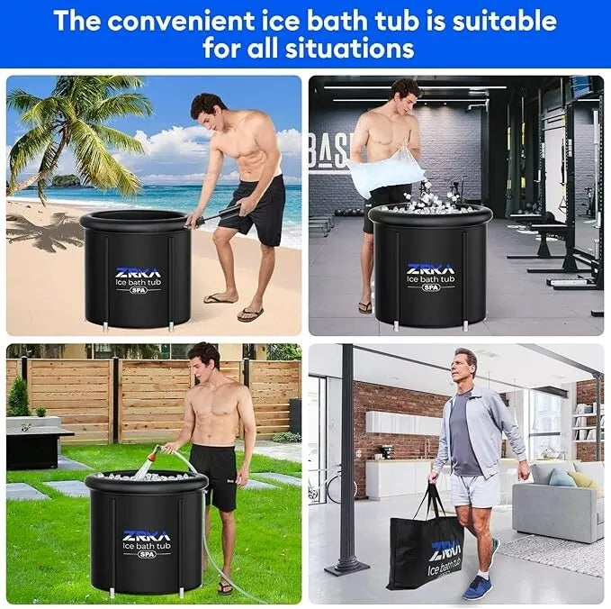 100-Gallon XL Ice Bath Tub – Foldable Cold Plunge for Fast Recovery