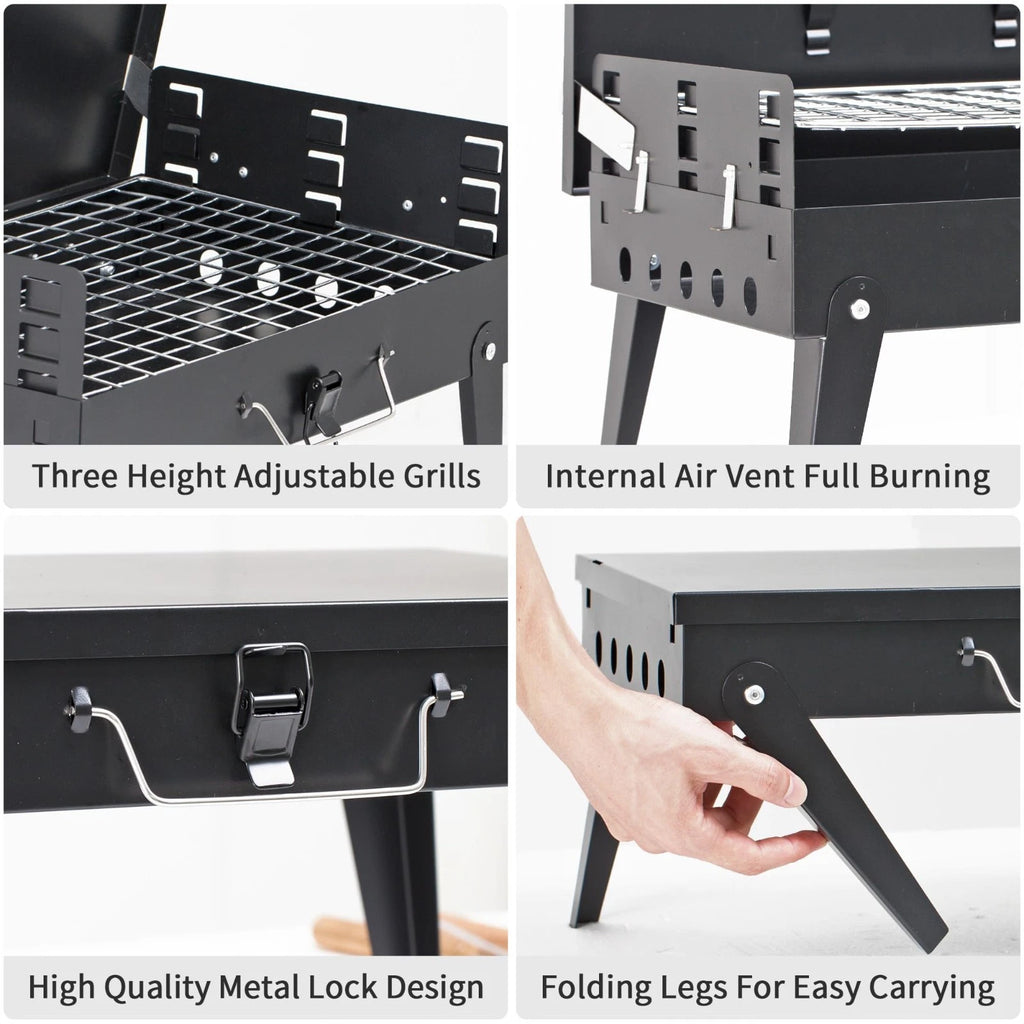 Charcoal Grill Portable Tabletop BBQ for Camping Foldable Compact