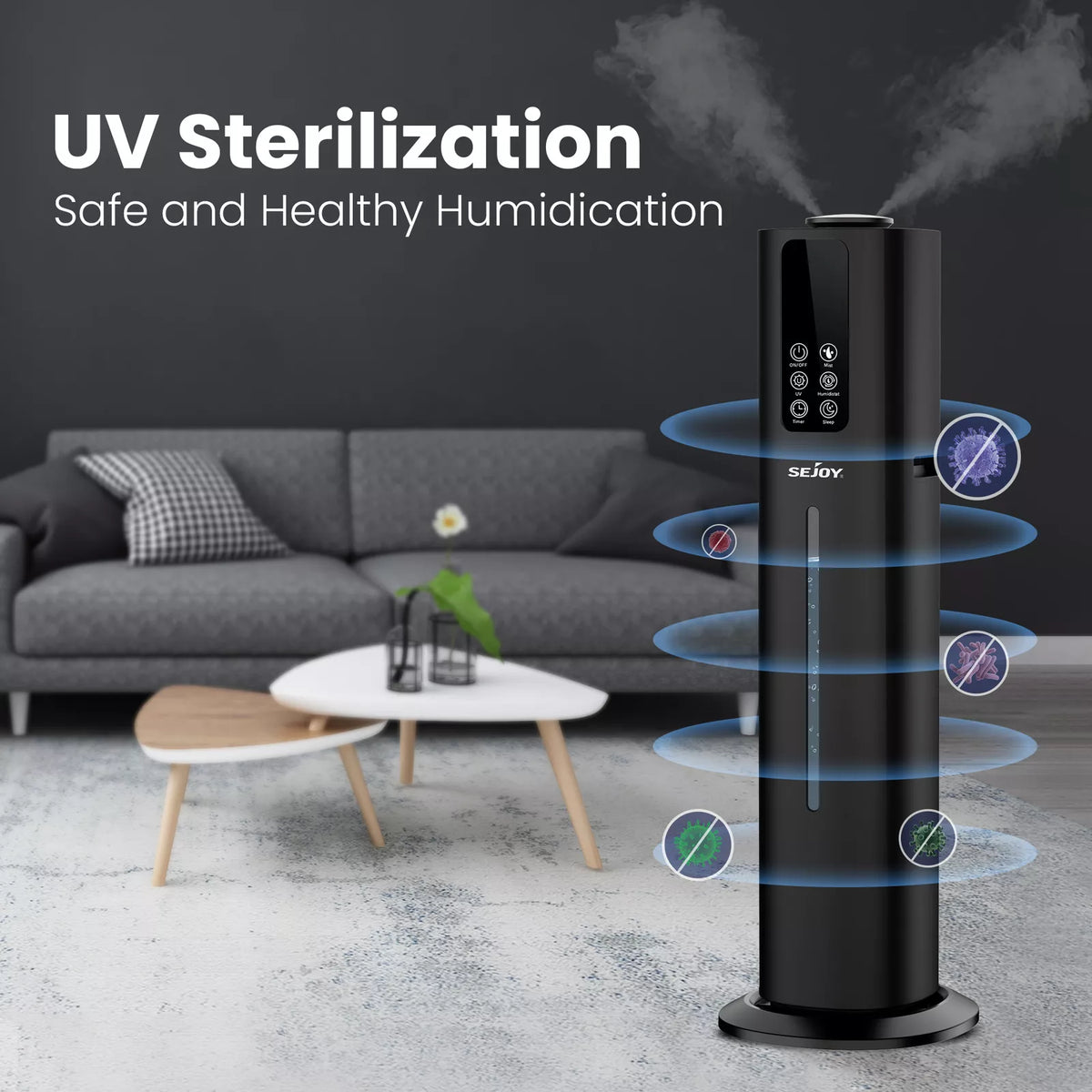 8L Ultrasonic Cool Mist Humidifier with Remote