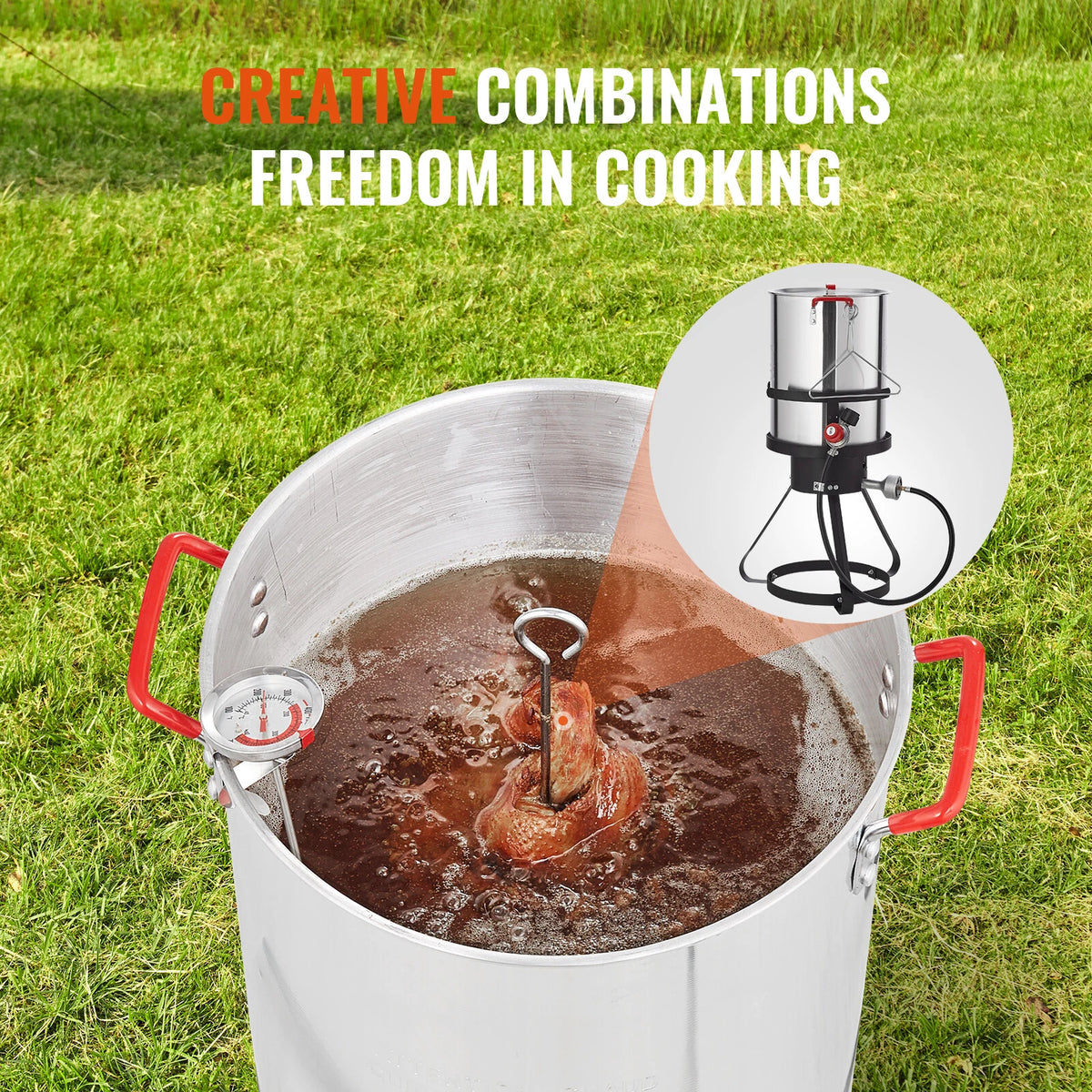 30Qt Propane Turkey Fryer Set with Aluminum Pot & 54,000 BTU Burner