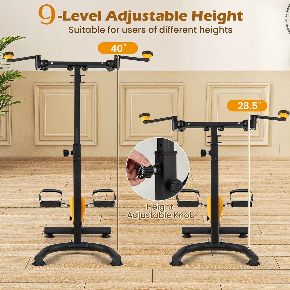 Folding Pedal Exercise Bike with Adjustable Resistance Home Workout