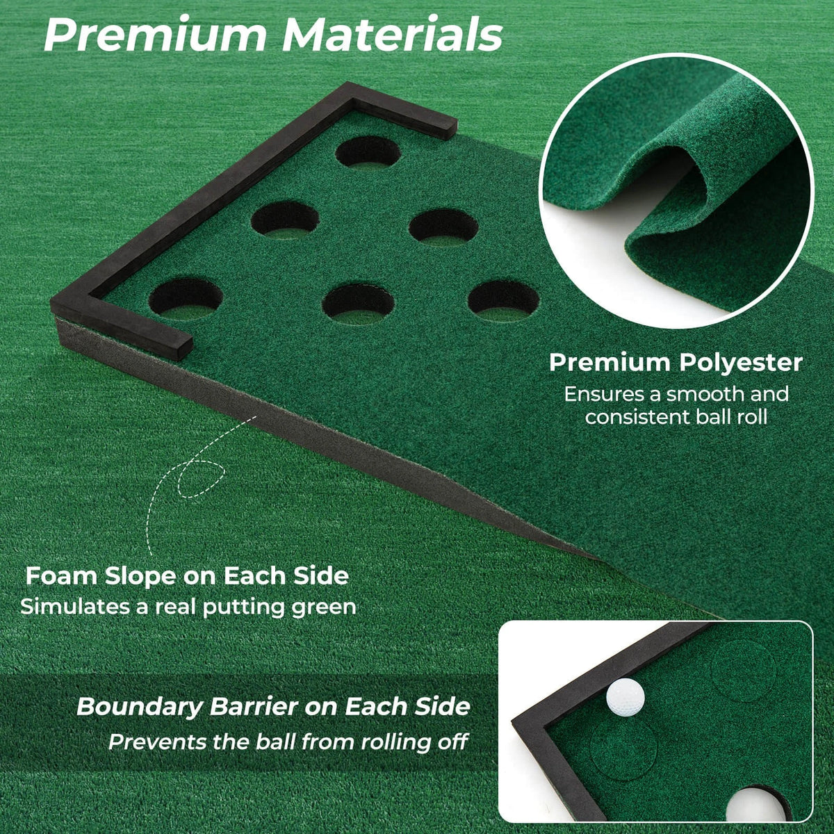 11FT Golf Putting Game Set with Adjustable Putters, Balls & Carry Bag