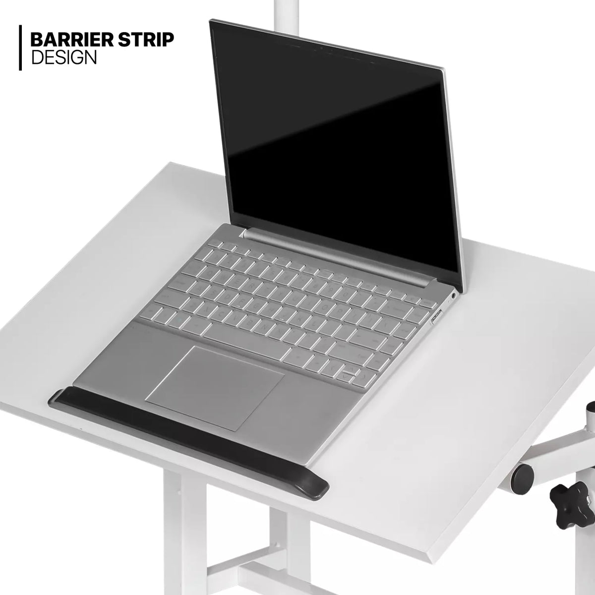 Adjustable Stand Up Laptop Desk with Wheels  Office Workstation