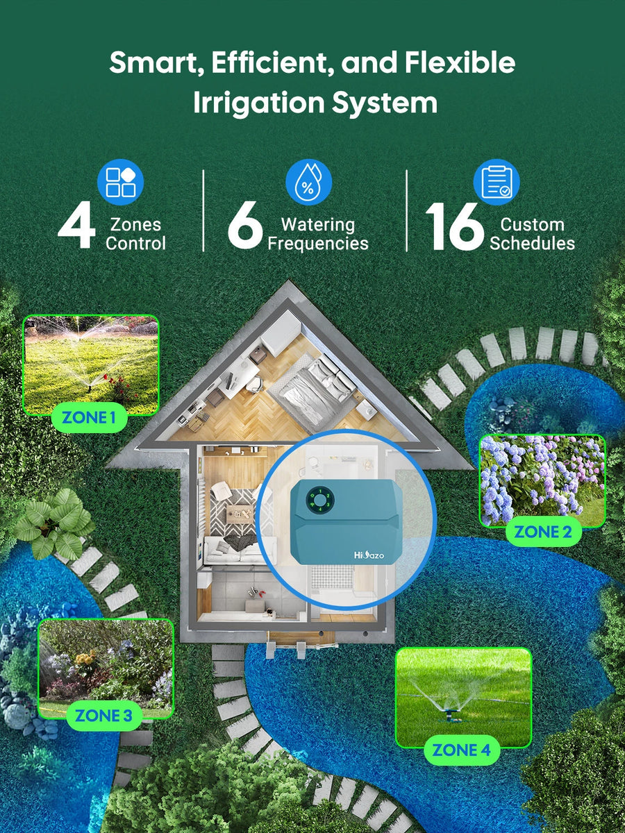 Smart 4 Zone WiFi Sprinkler Controller App Lawn Irrigation Timer