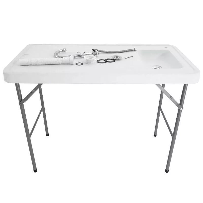 Portable Outdoor Cleaning Table with Sink and Faucet Camping