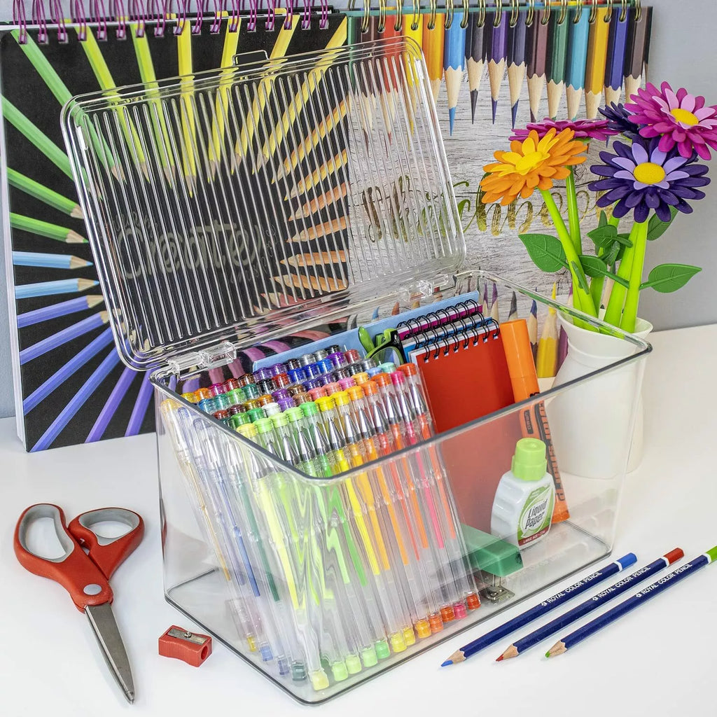 2-Pack Clear Storage Bins with Lids for Kitchen, Pantry, and Fridge Organization