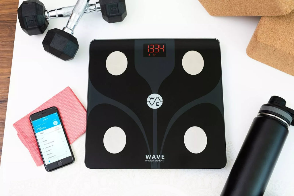 Bluetooth Smart Bathroom Scale with Body Fat BMI Fitness App Sync