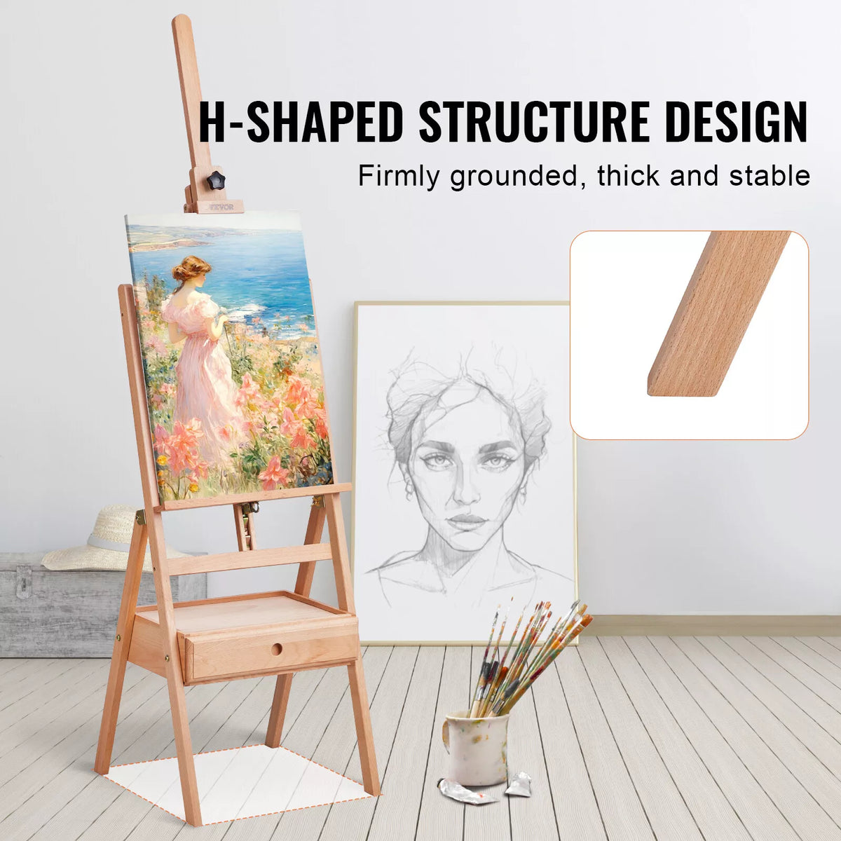 Beechwood Studio H-Frame Easel for Canvas up to 36 Inches