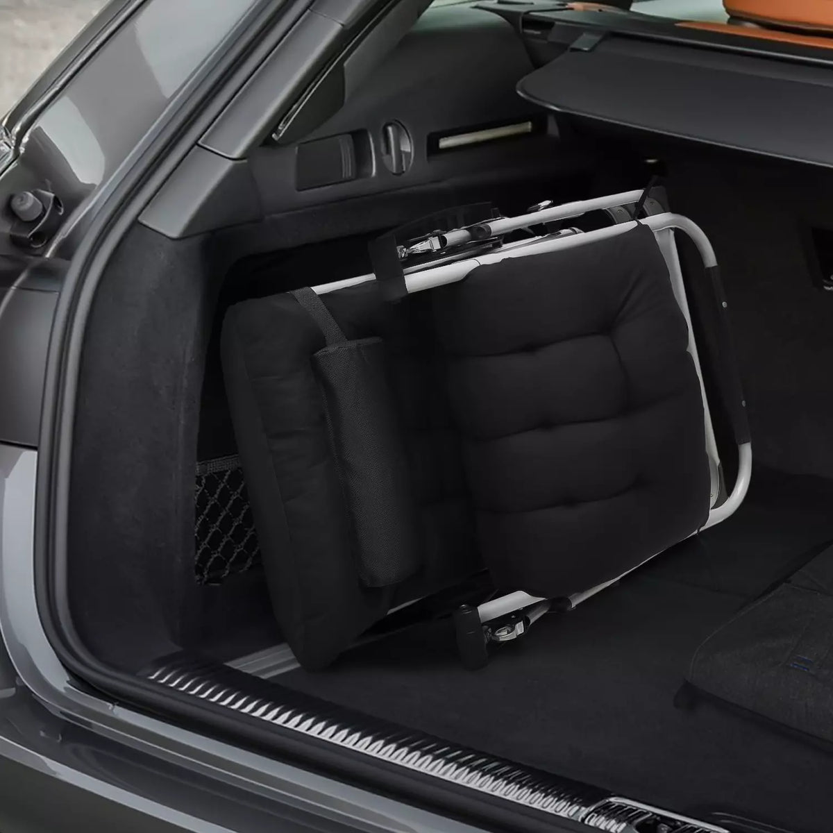 Black Zero Gravity Foldable Recliner Chair with Cushion and Tray