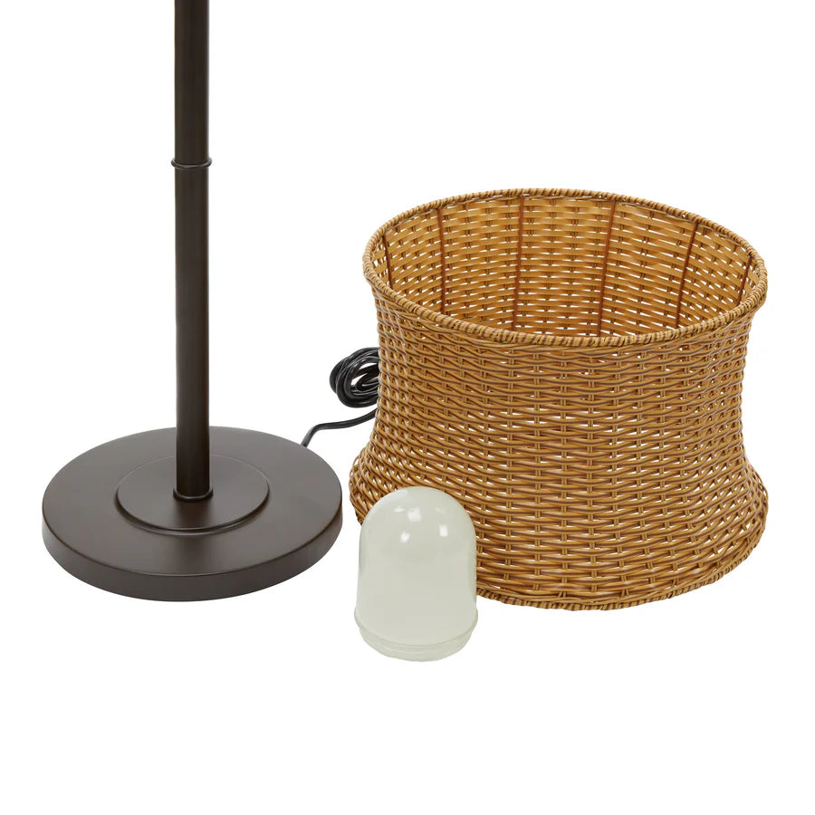 59.5" Indoor & Outdoor Basket-Weave Floor Lamp Tropical Style Light