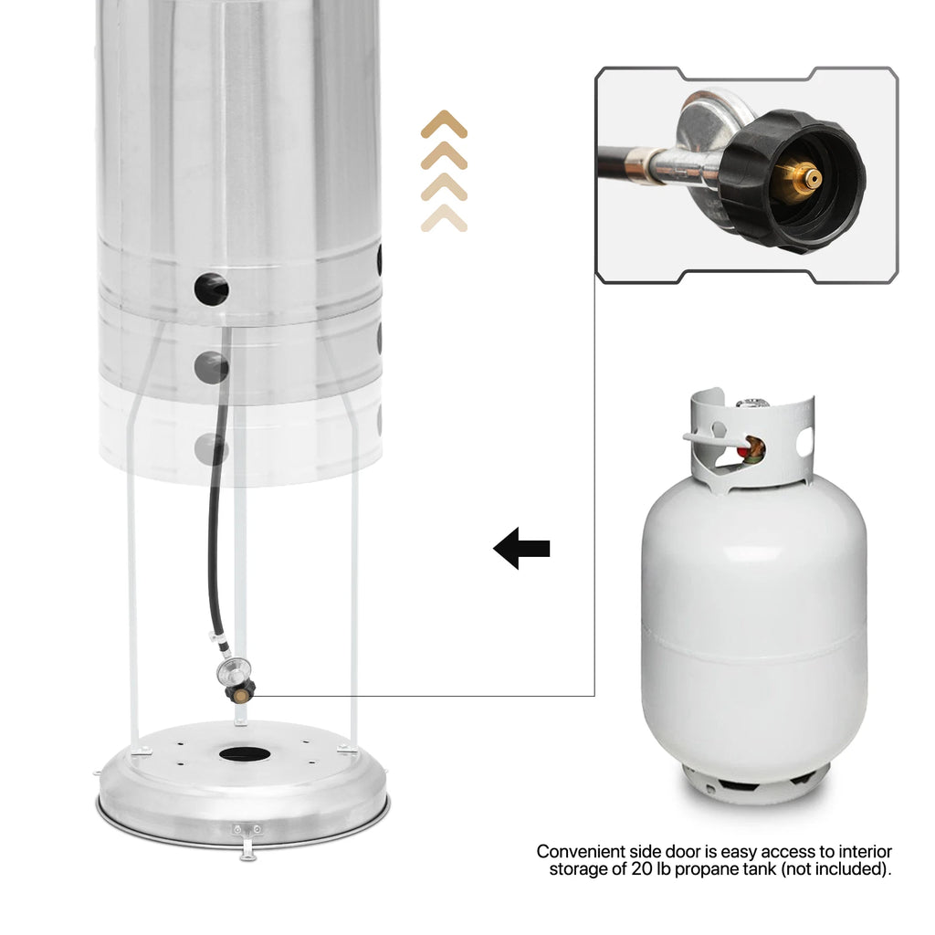 84" Outdoor Propane Patio Heater 41000 BTU Freestanding with Wheels