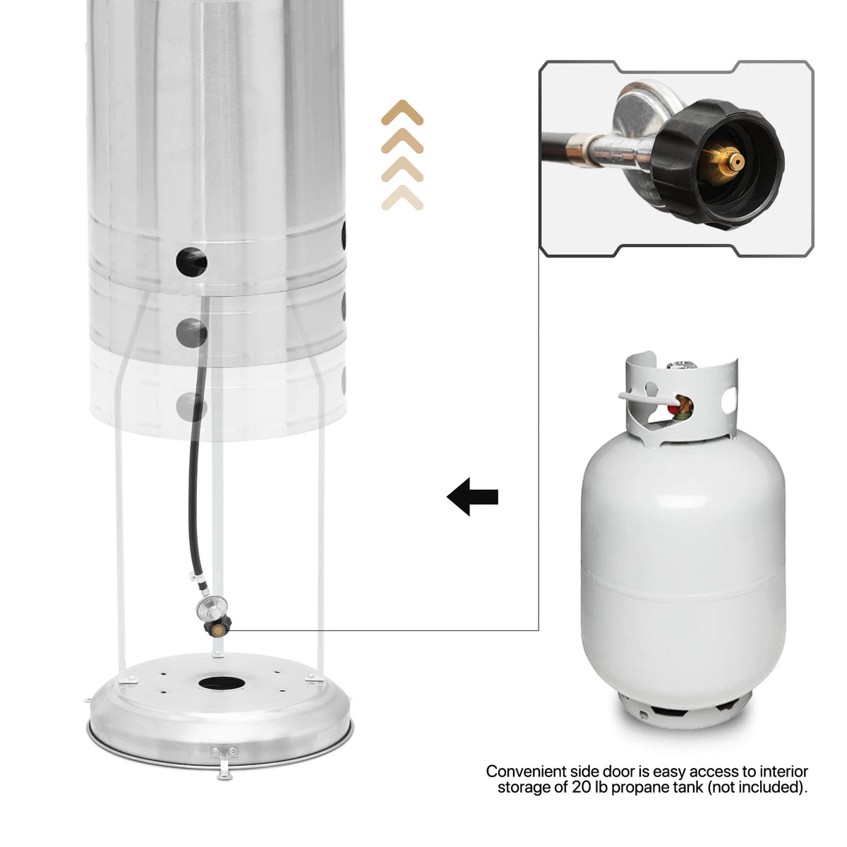 84" Outdoor Propane Patio Heater 41000 BTU Freestanding with Wheels