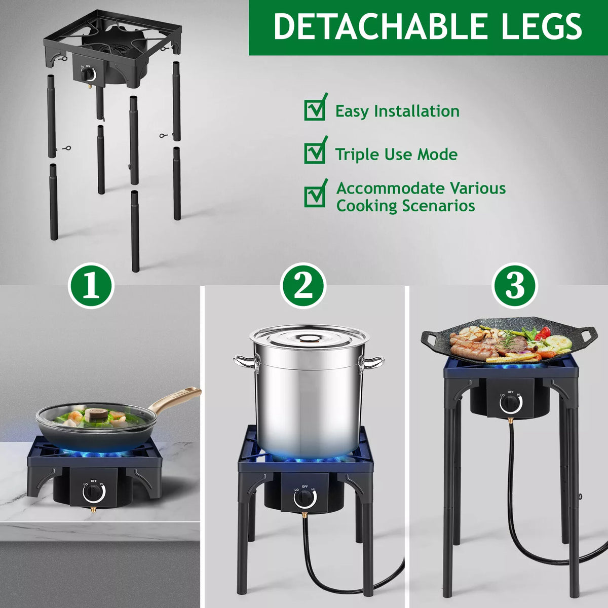 75,000 BTU Portable Propane Gas Burner Stove Outdoor Camp Cooking