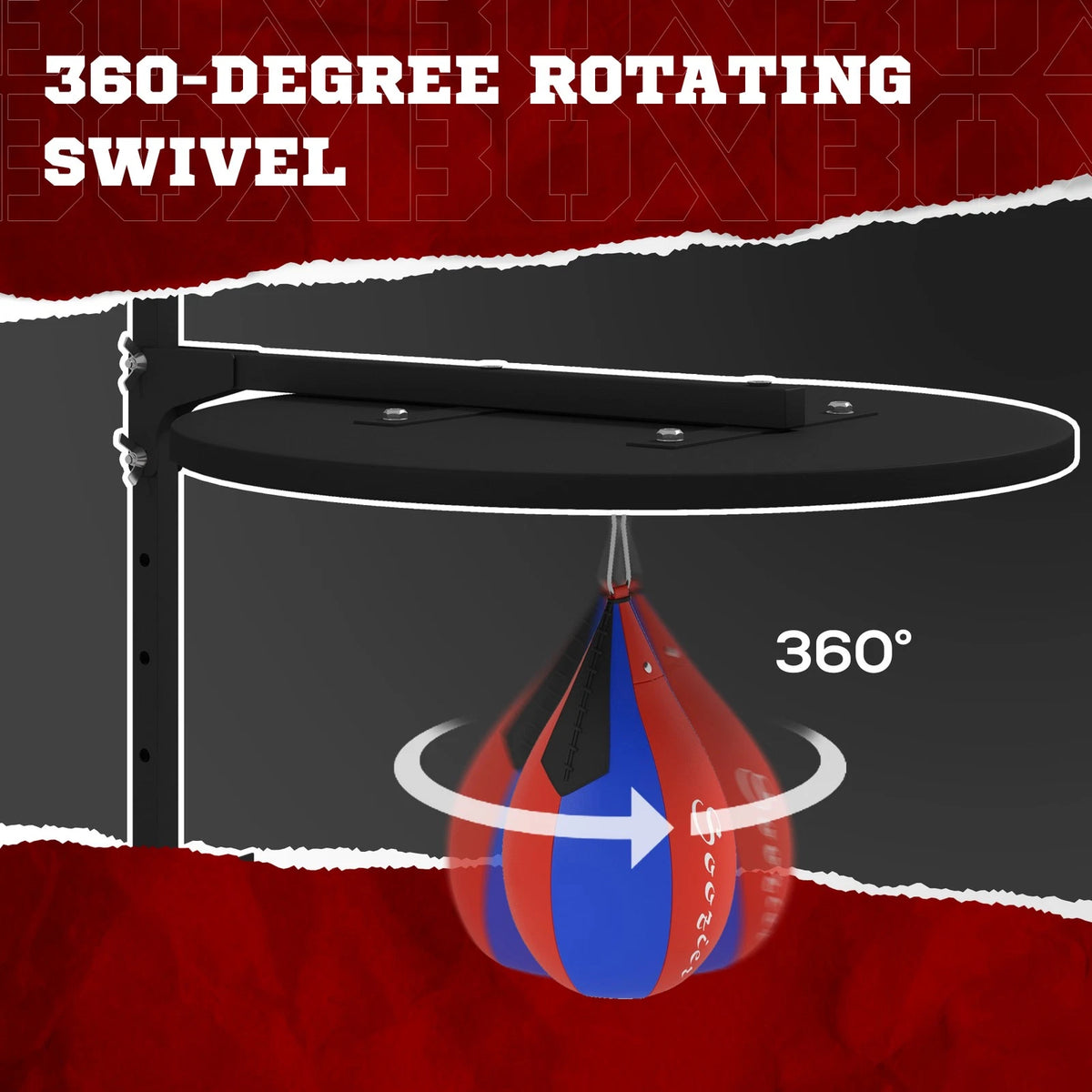 Adjustable Wall-Mounted Speed Bag Platform with 360° Swivel & Pump