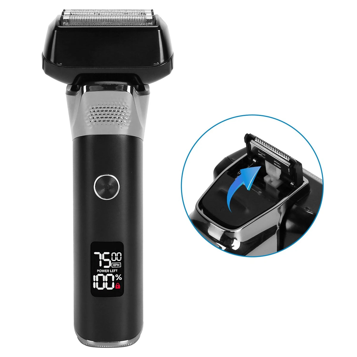 Mens 5-Blade Electric Foil Shaver Wet Dry Razor Dual Speed Trimmer
