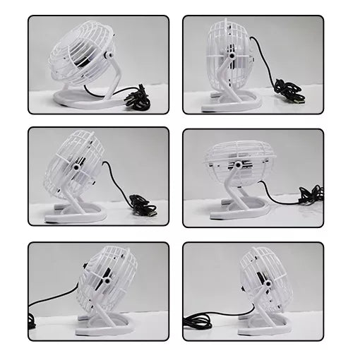 USB Desk Fan with Adjustable Tilt Compact Personal Cooler