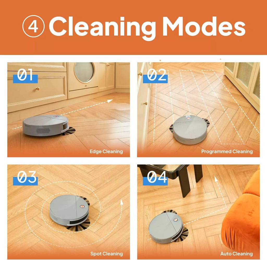 Slim Robot Vacuum with Self-Empty Dock Quiet Cleaning Pet Friendly