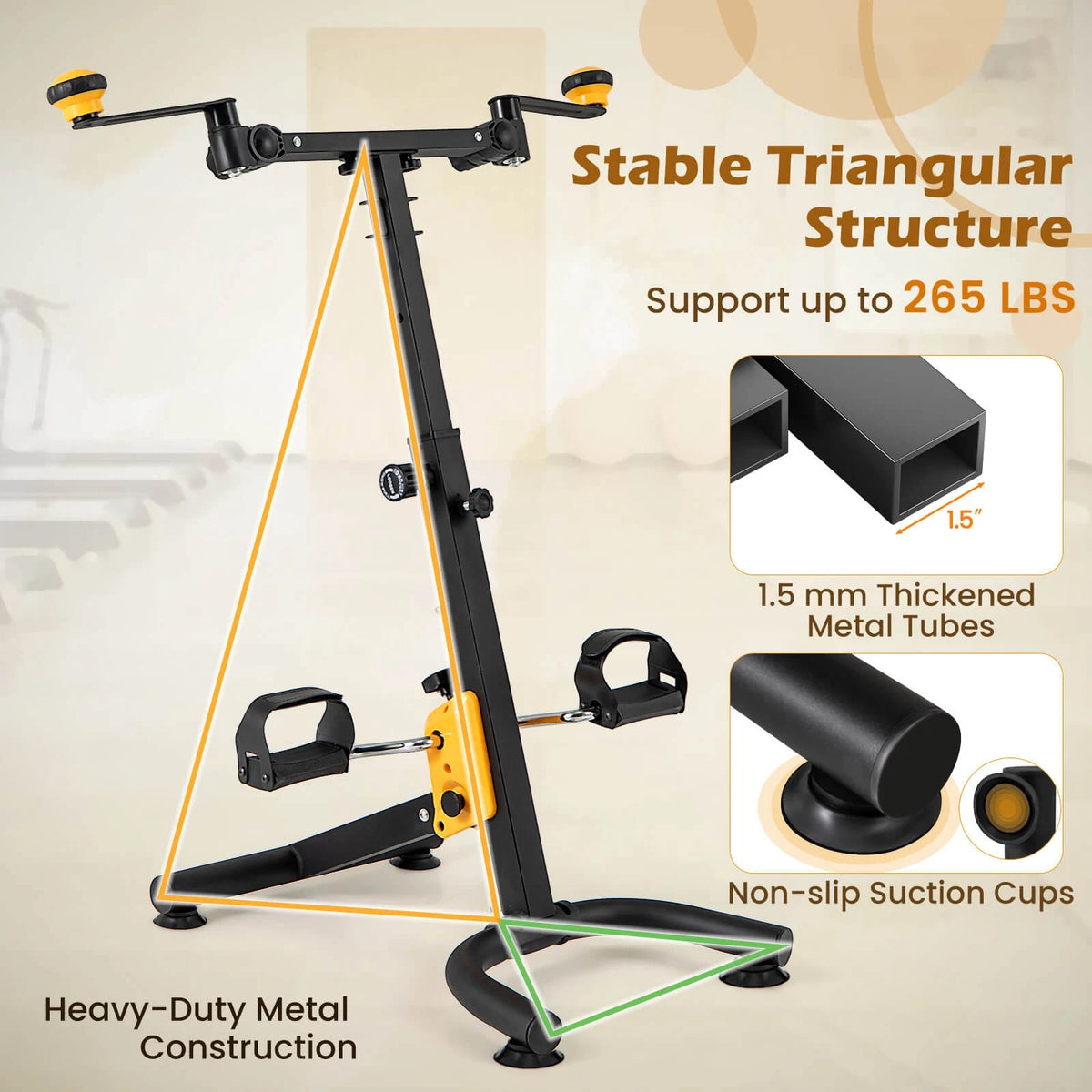 Folding Pedal Exercise Bike with Adjustable Resistance Home Workout