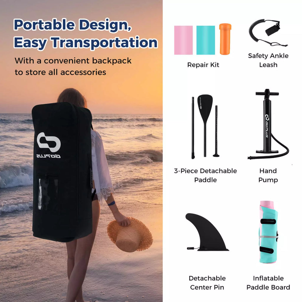 inflatable stand-up paddleboard with accessories