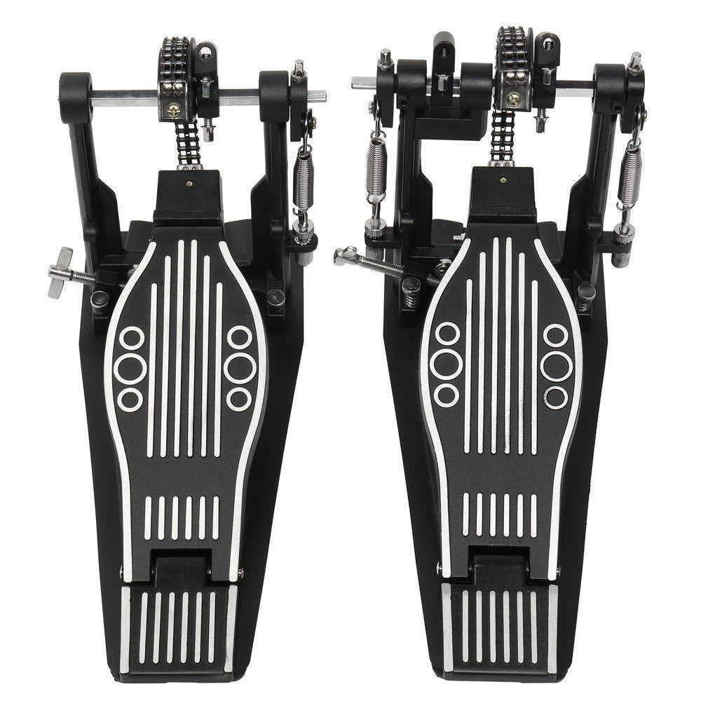 Heavy Duty Double Kick Drum Pedal Dual Chain Bass Foot Percussion