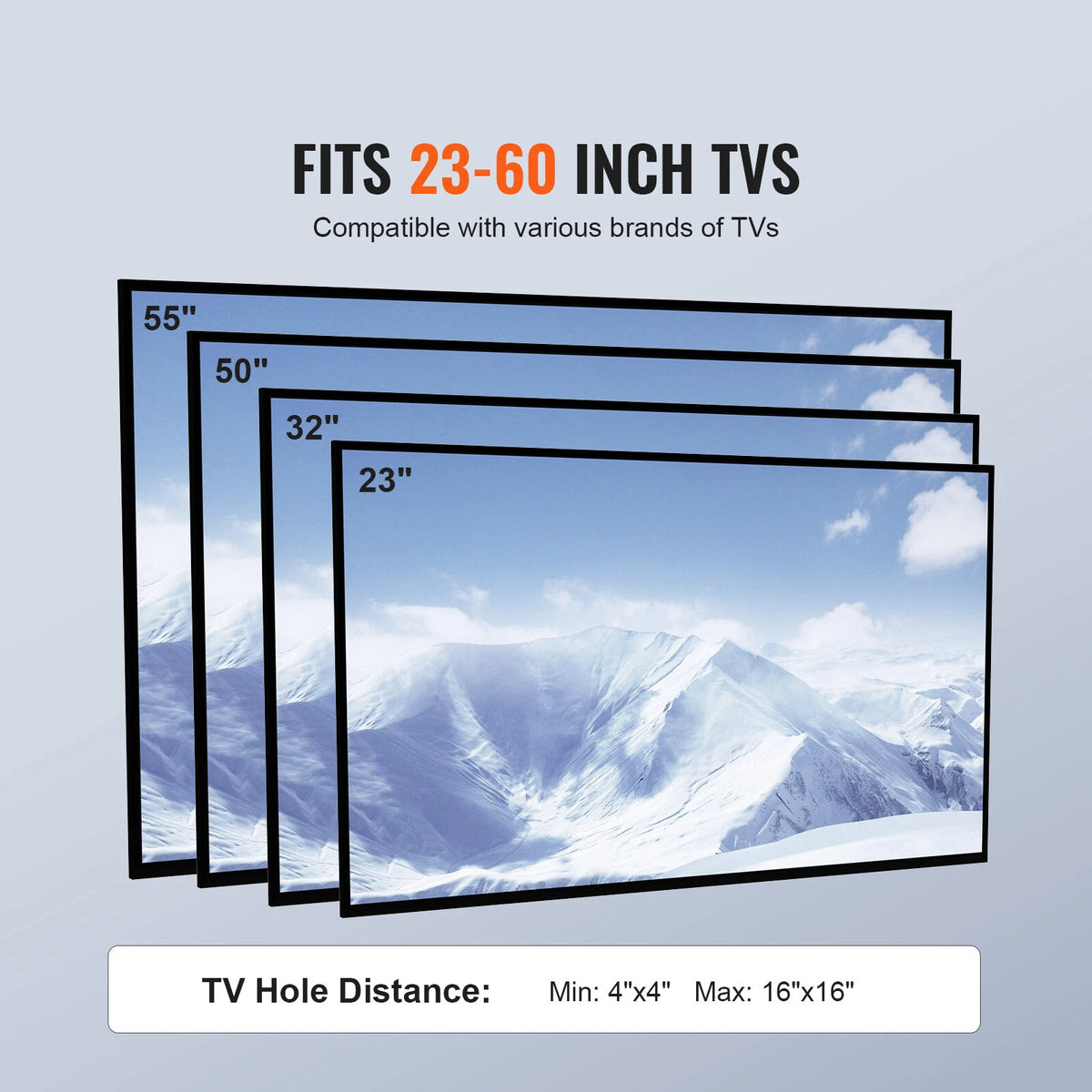 Mobile TV Stand with Tray and Locking Wheels for 23–60 Inch TVs