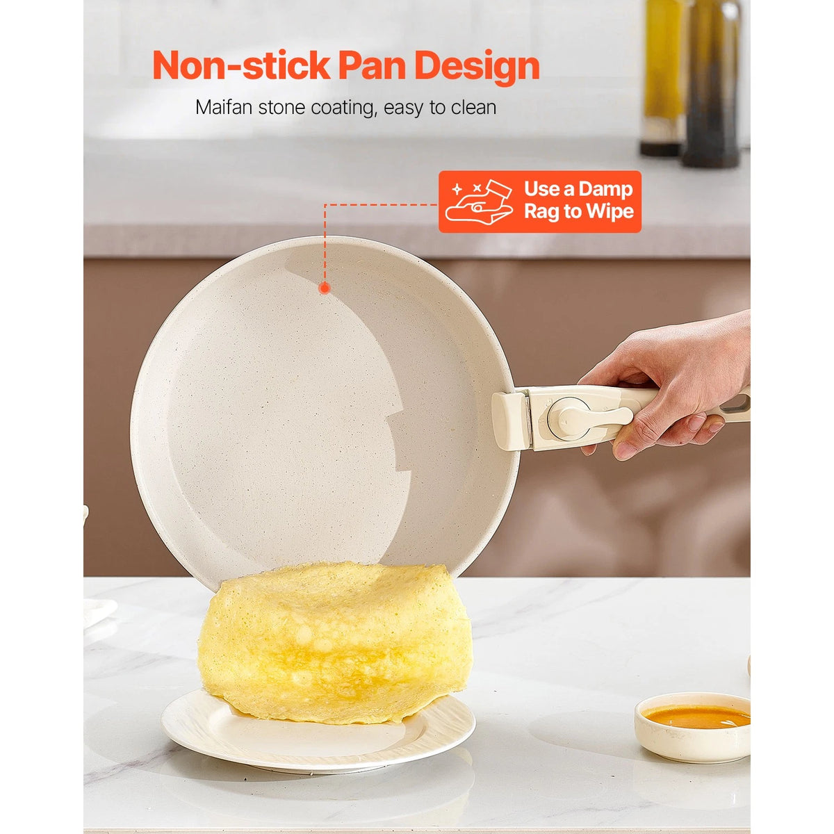 17-Piece Nonstick Pots and Pans Set with Detachable Handle & Lids