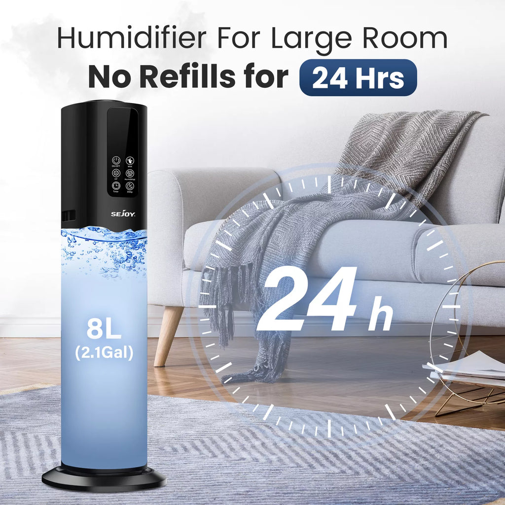 8L Ultrasonic Cool Mist Humidifier with Remote