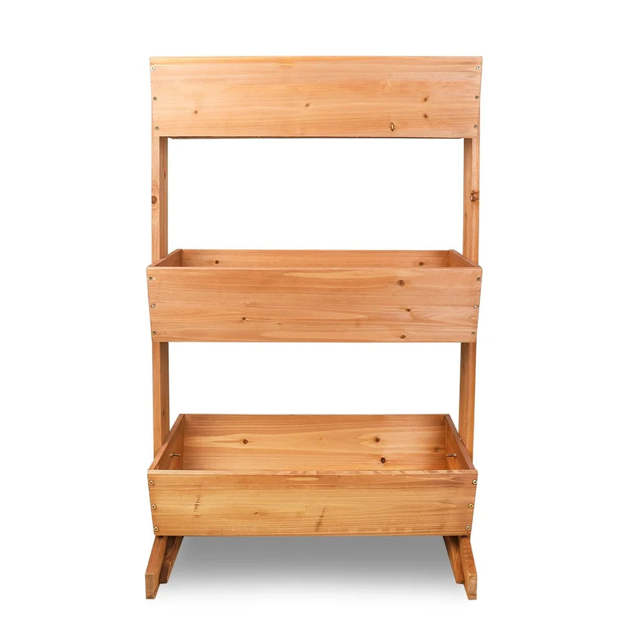 3-Tier Wooden Raised Garden Bed Vertical Planter Box Outdoor Use