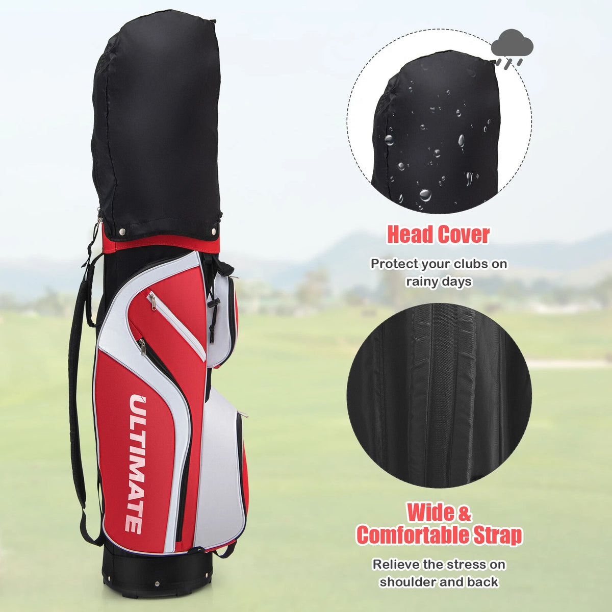 10-Piece Red Women’s Golf Club Set with Bag, Driver & Hybrid Clubs