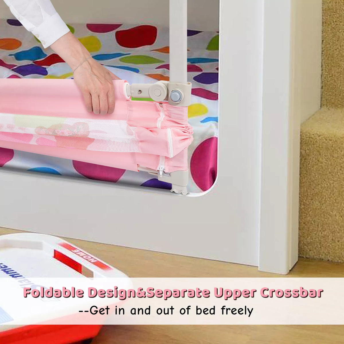 Adjustable 63" Extra Long Toddler Bed Rail Easy Access