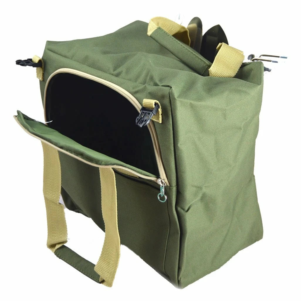 10pc Garden Tool Kit with Folding Seat Stool & Detachable Storage Tote