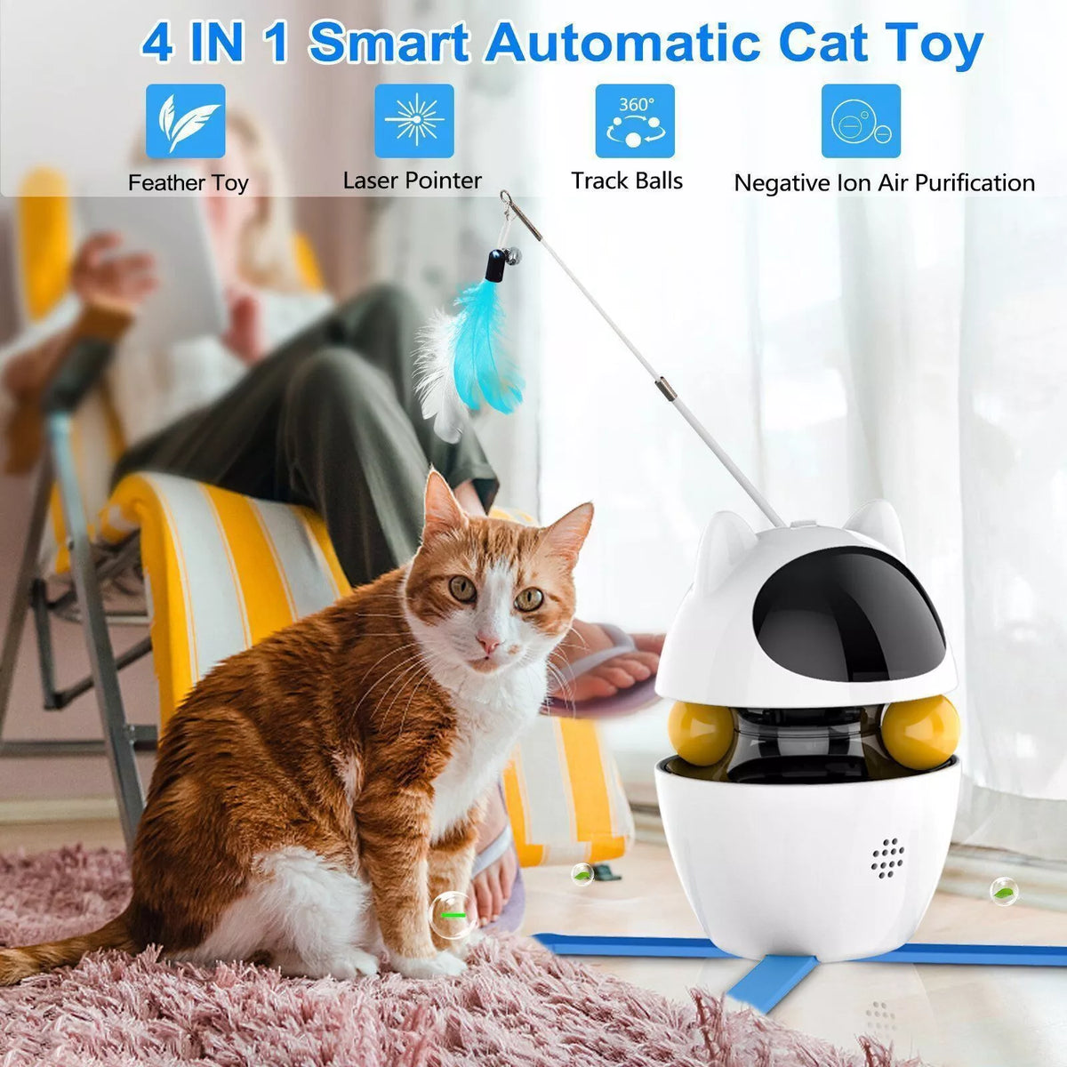 4-in-1 Automatic USB-Powered Cat Toy